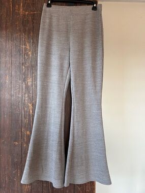 American Eagle Outfitters Light Gray Ribbed Flare Pants